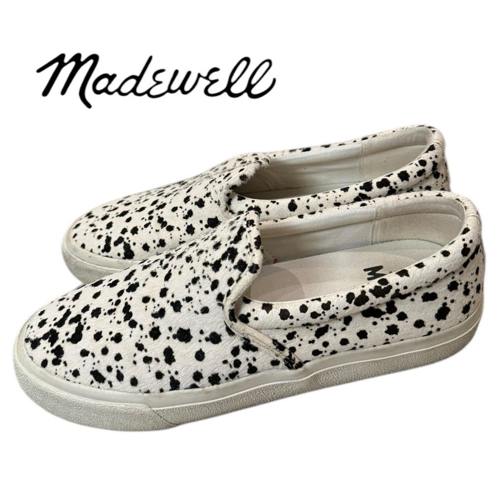 Madewell Sidewalk Women's Spatter Painted Calf Hair Slip-on Sneakers 9.5
